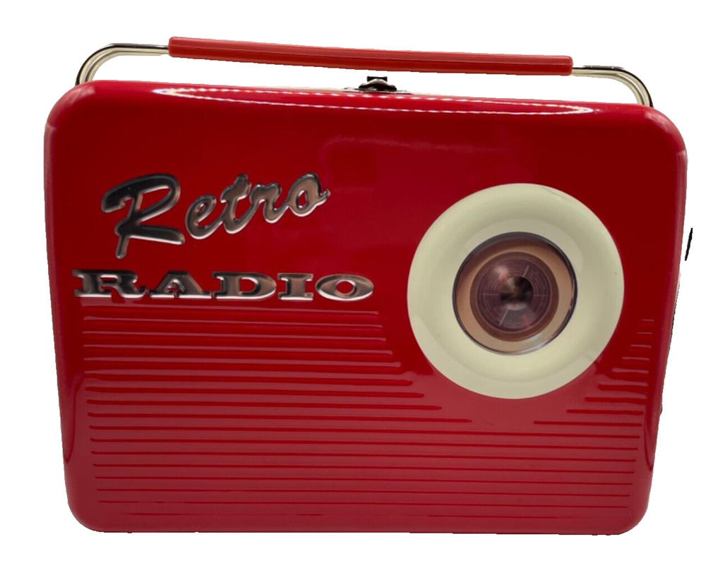 RETRO RADIO (Red/Gold) The Silver Crane Company Limited Edition Tin Lunch Box